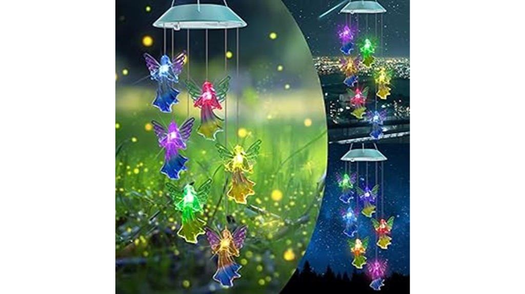 solar wind chimes with leds