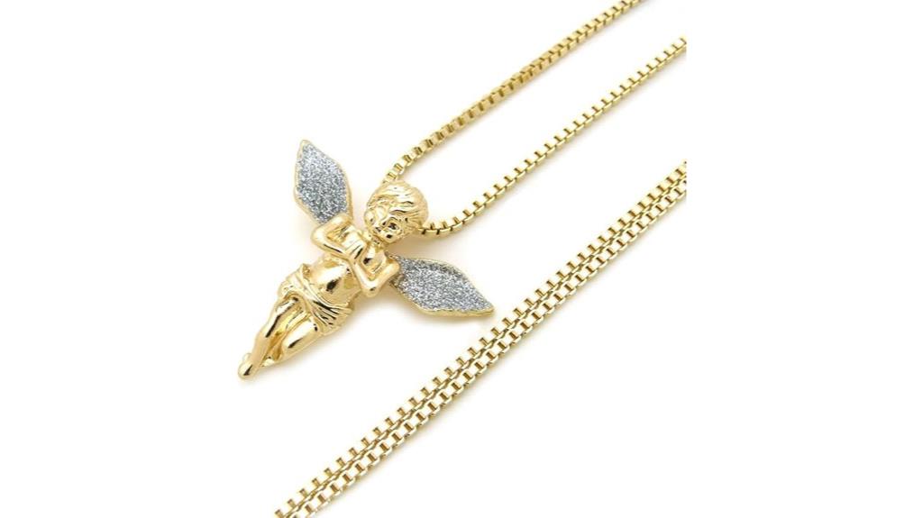 sparkling angel cherub necklace