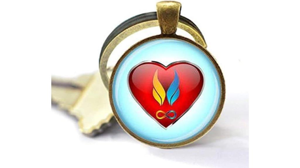 twin flame heart charm