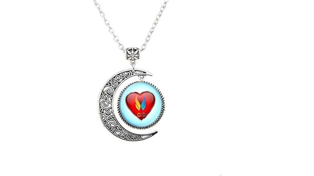 twin flame moon necklace