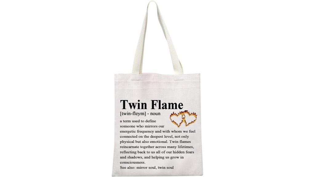 twin flame tote bag
