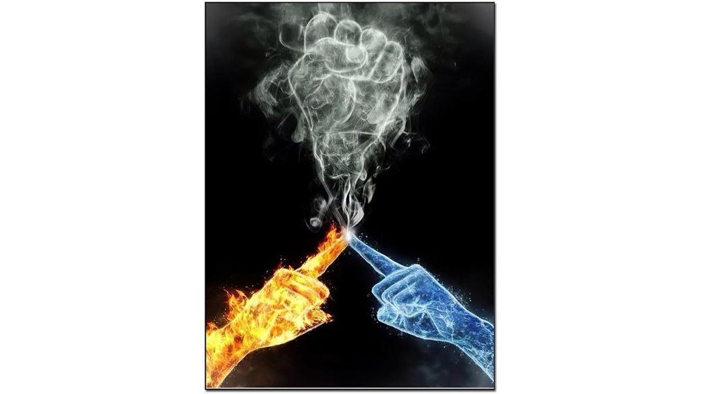 twin flames water fire poster