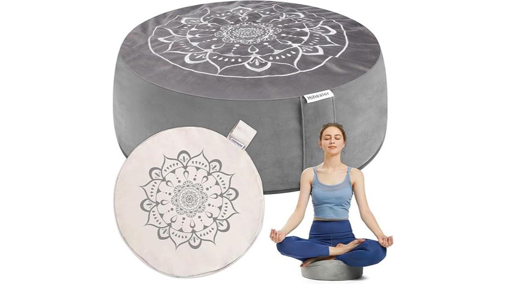 velvet covered tibetan meditation cushion