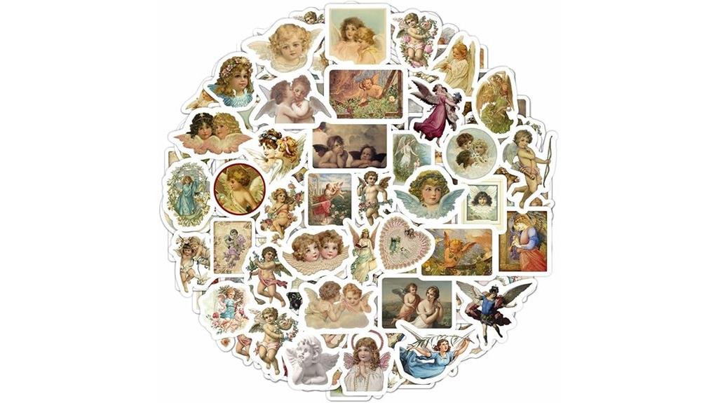 vintage angel stickers pack