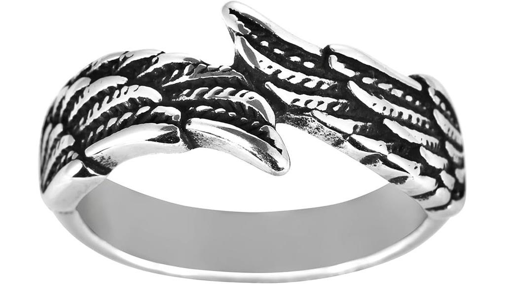 vintage silver angel ring