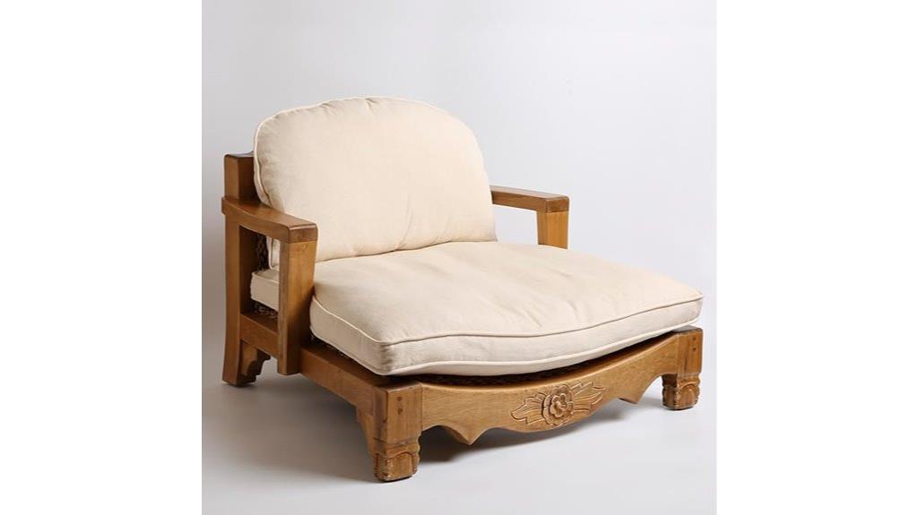 wooden royal floral chair