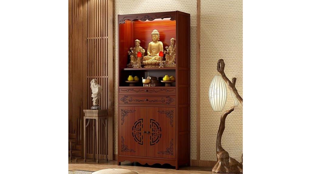 altar with pull out storage