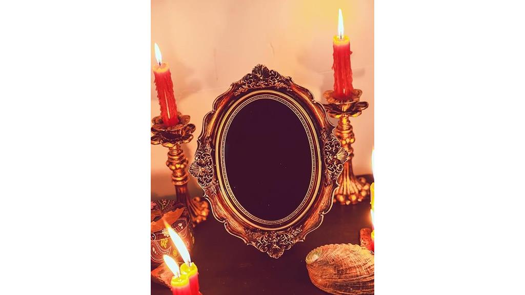 antique dark gold mirror