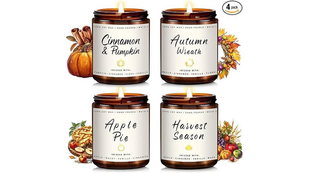 autumn scented candle set