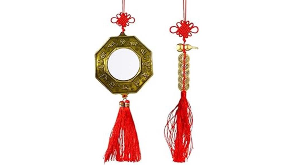 bagua mirror with coins
