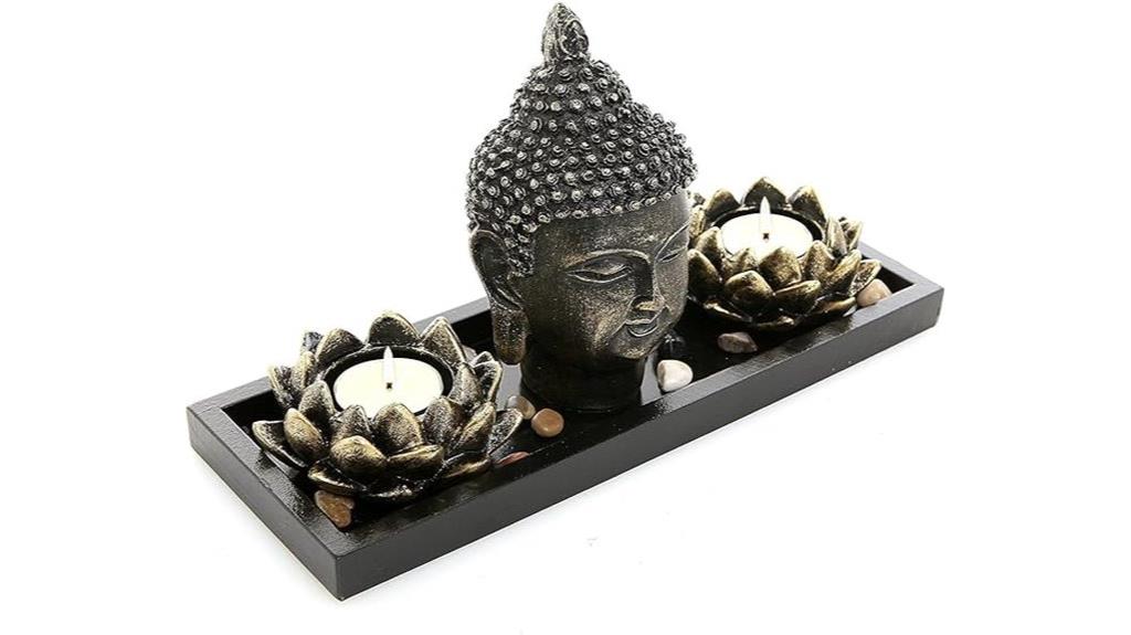 black buddha zen sculpture