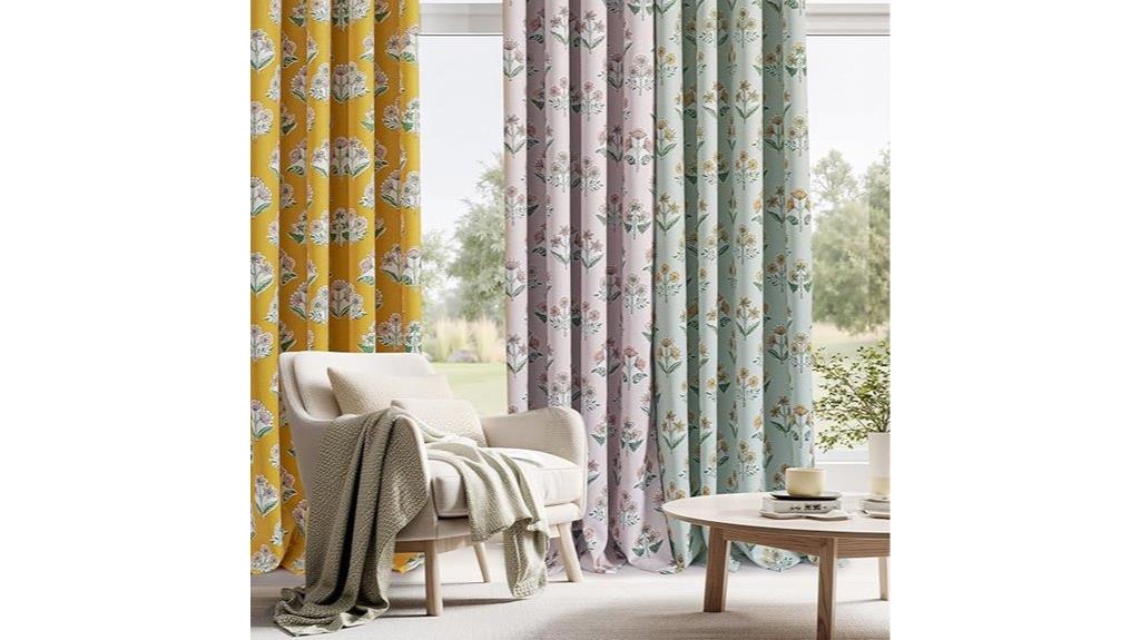 black floral blackout curtains