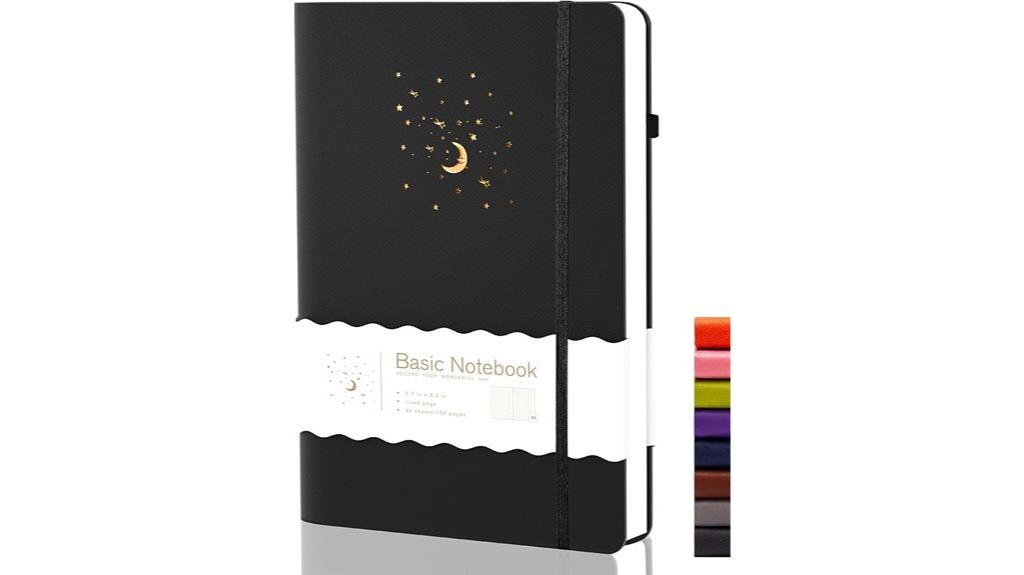 black ruled notebook