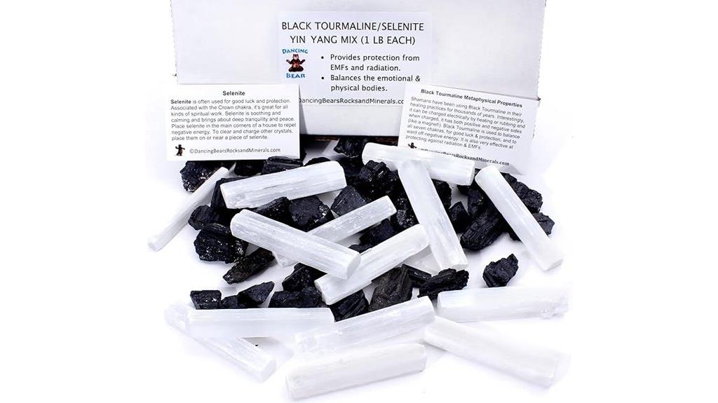 black tourmaline and selenite stones