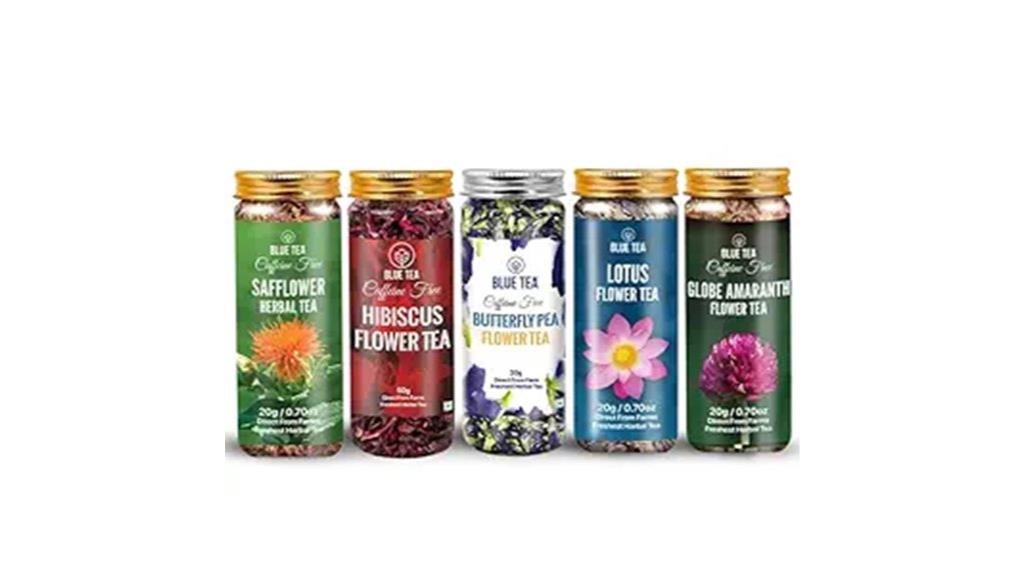 blue flower tea pack