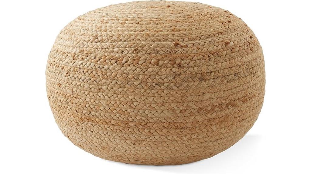 braided jute footstool