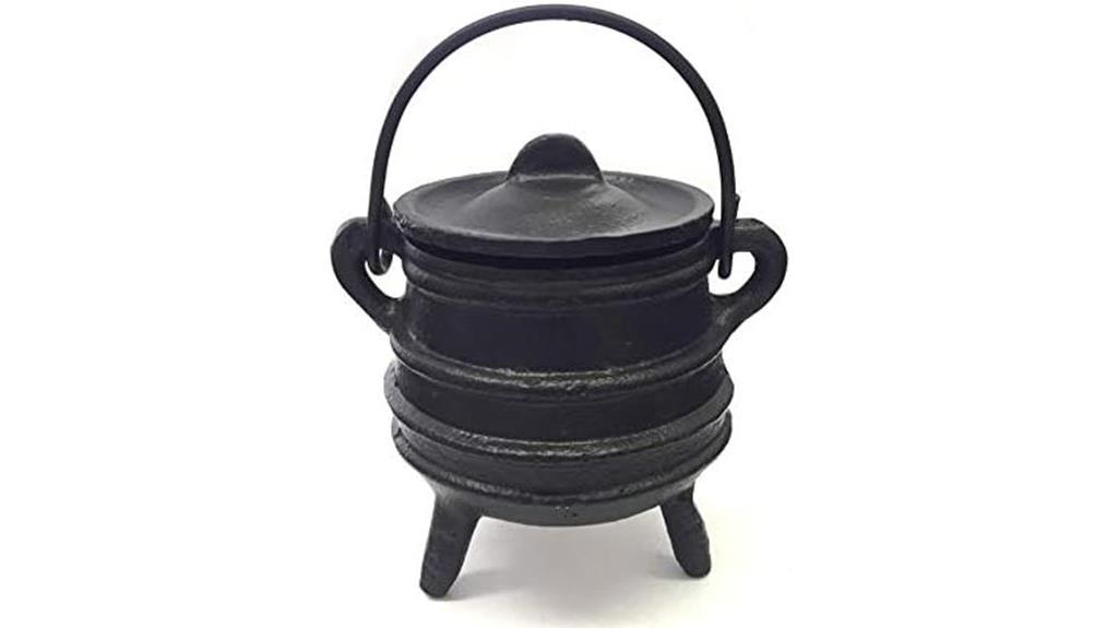 cast iron cauldron with lid