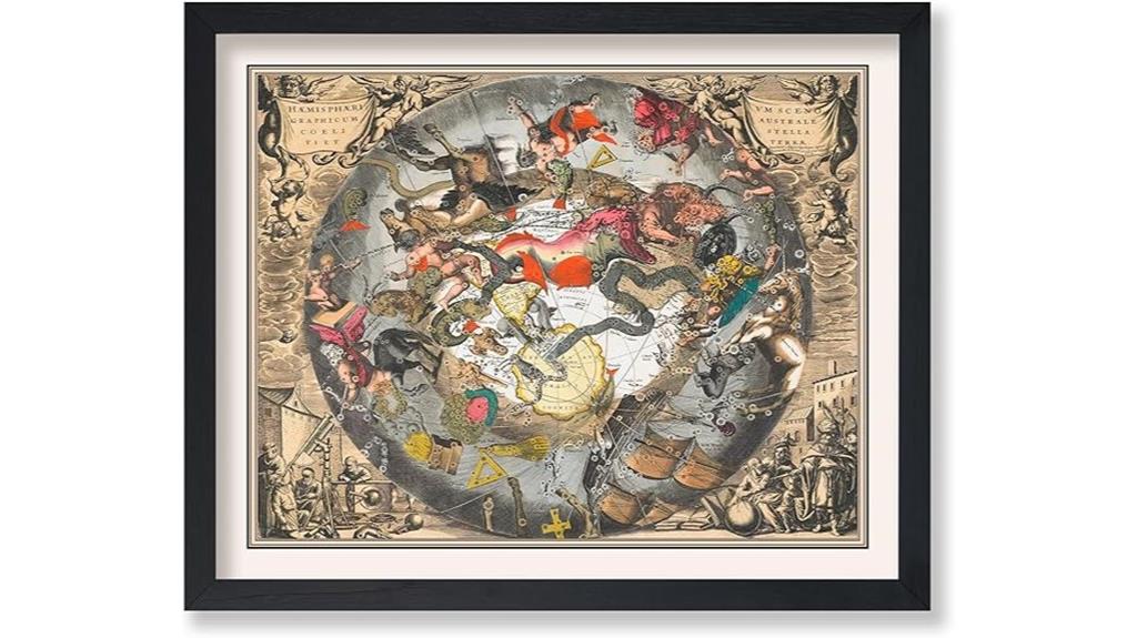 celestial constellation map poster