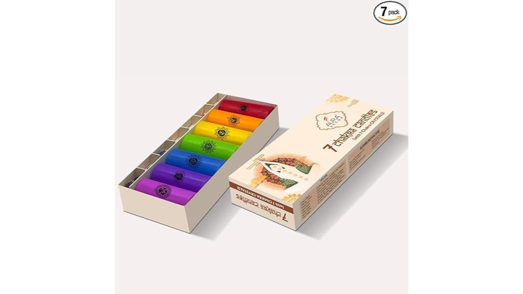 chakra candle with gems