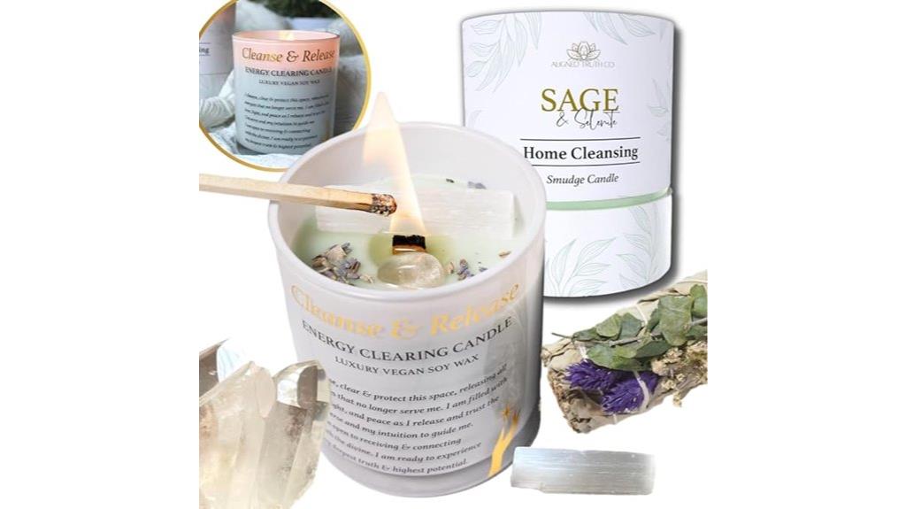cleansing candles with crystals