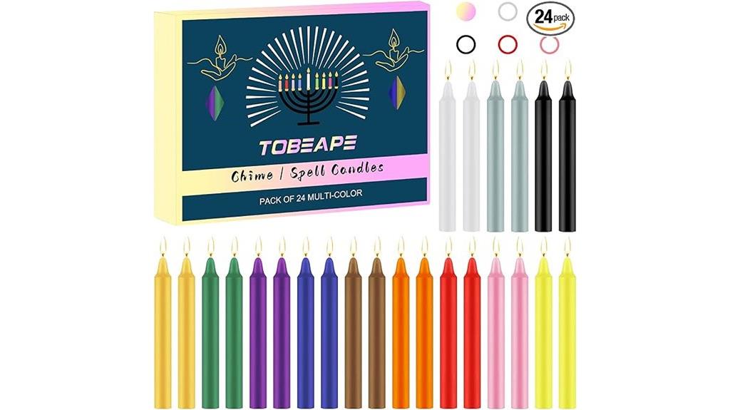 colorful mini taper candles