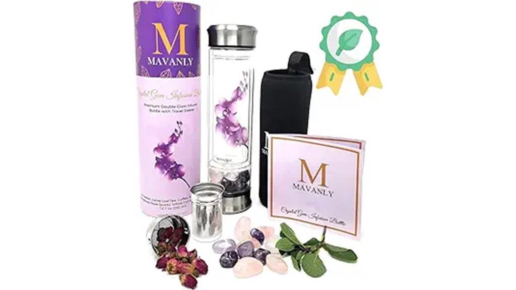 crystal embellished glass bottle