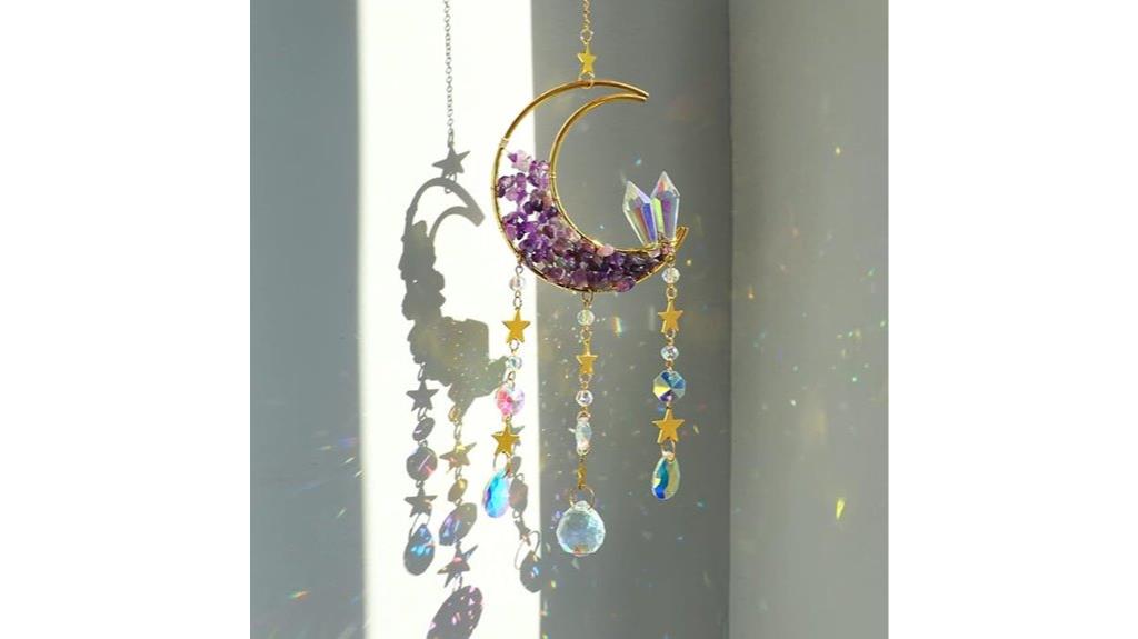 crystal moon suncatcher decor