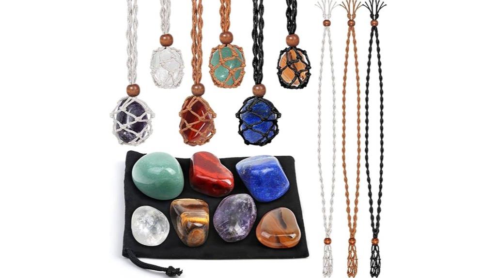 crystal necklace and healing set