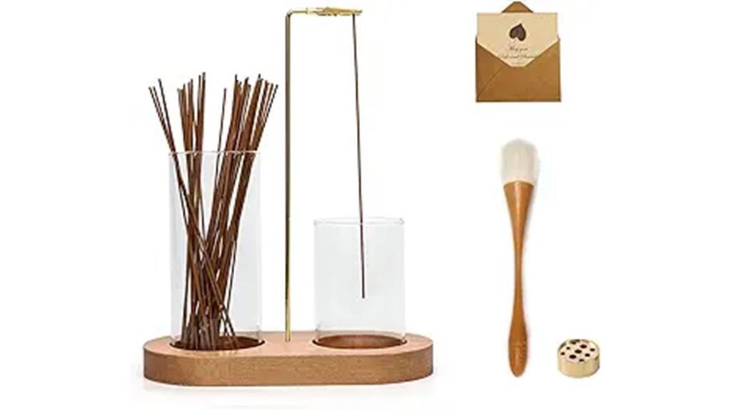 dual glass incense set