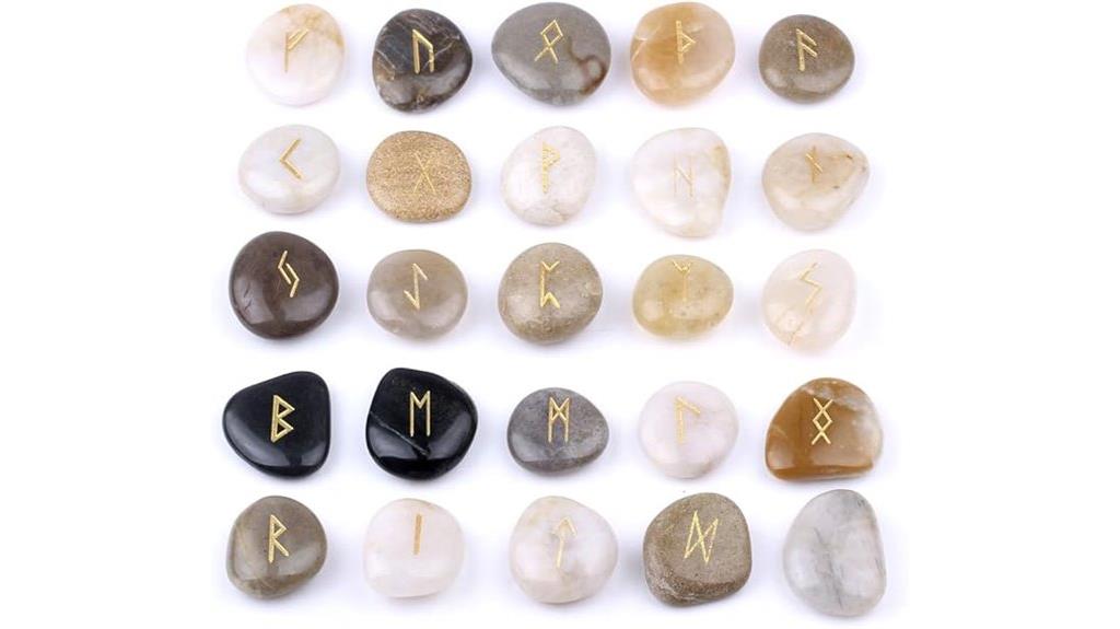 engraved rune stones set