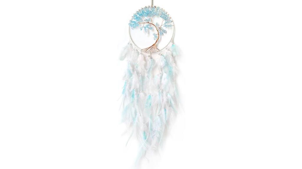 feathers and crystals wall decor