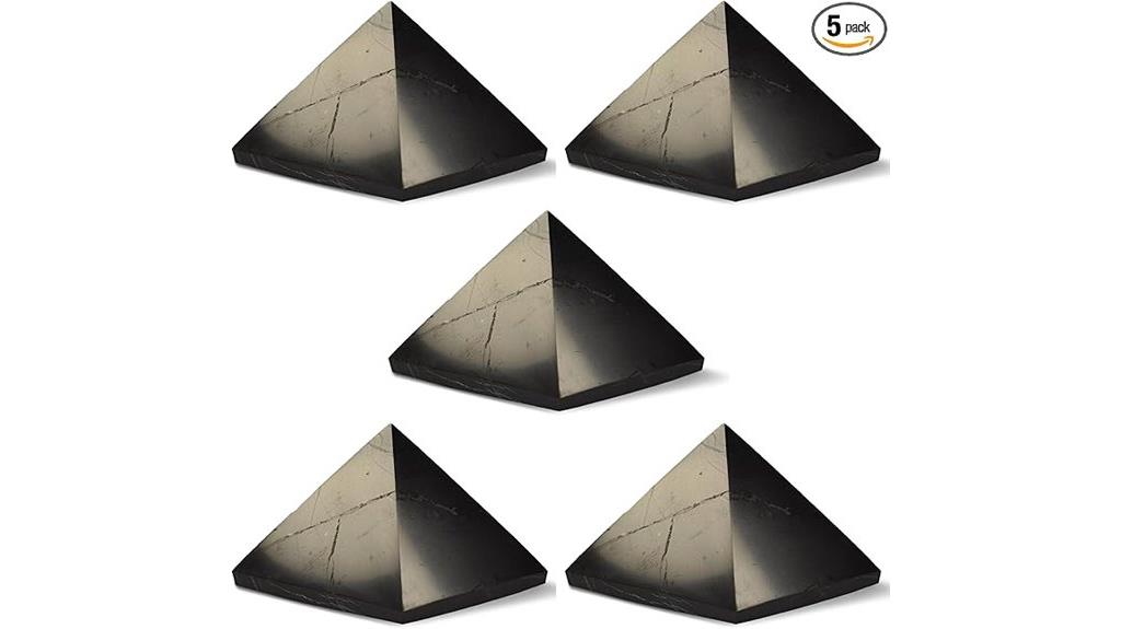 five authentic shungite pyramids