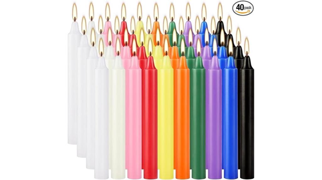 forty colorful chime candles