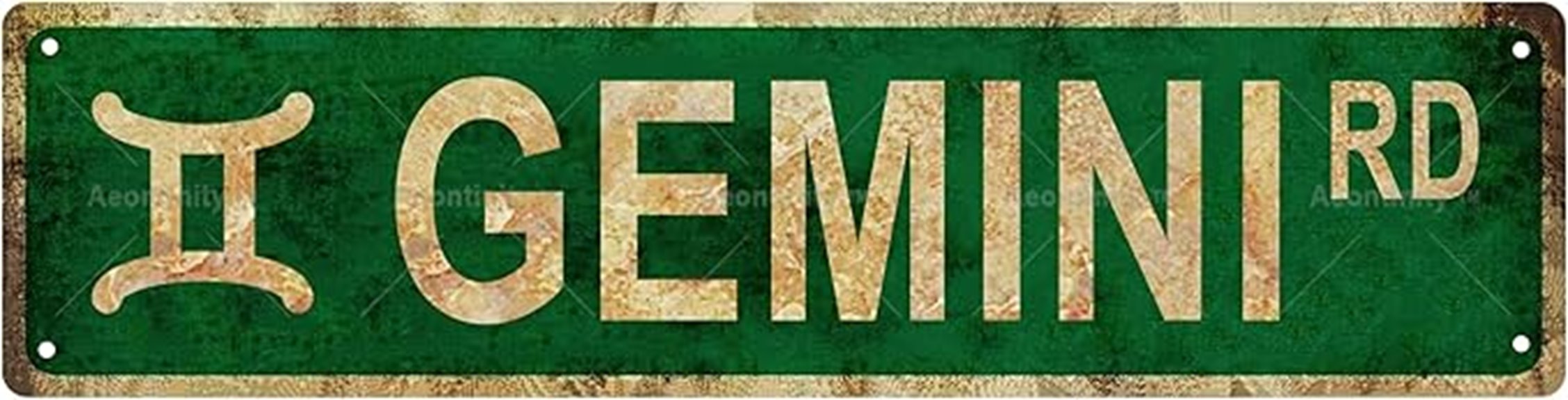 gemini vintage metal sign