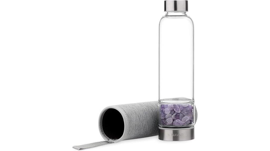 glass gemstone water bottle