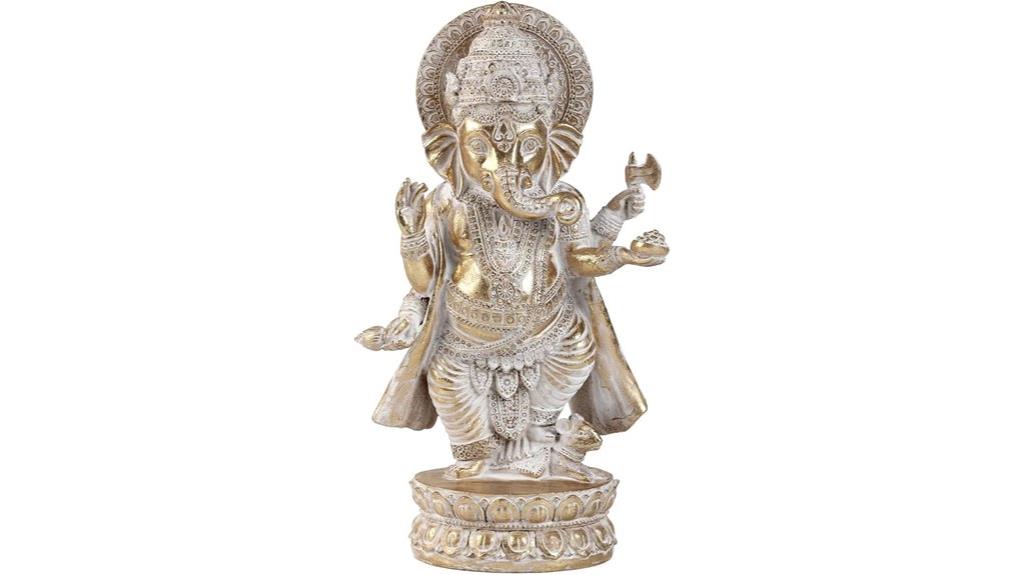 gold ganesha resin figurine