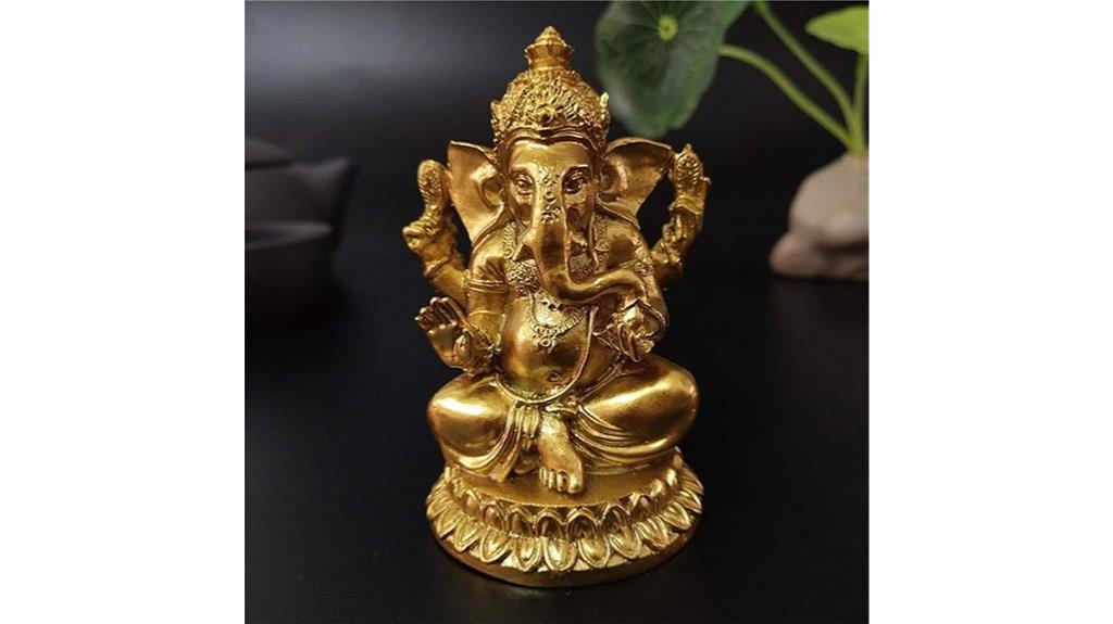 gold ganesha resin sculpture