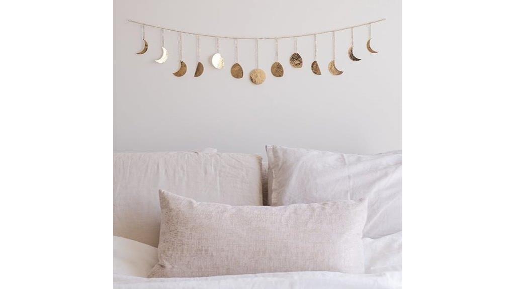 gold moon phase wall decor