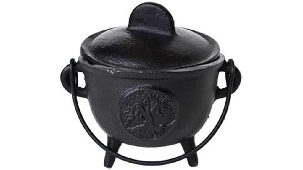 green cast iron incense holder