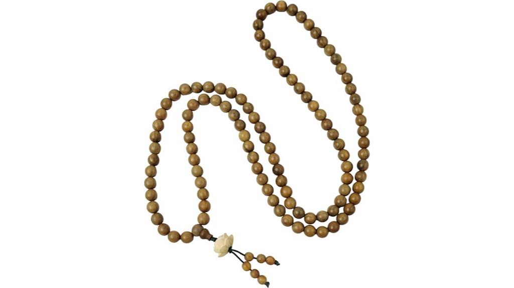 green sandalwood mala necklace