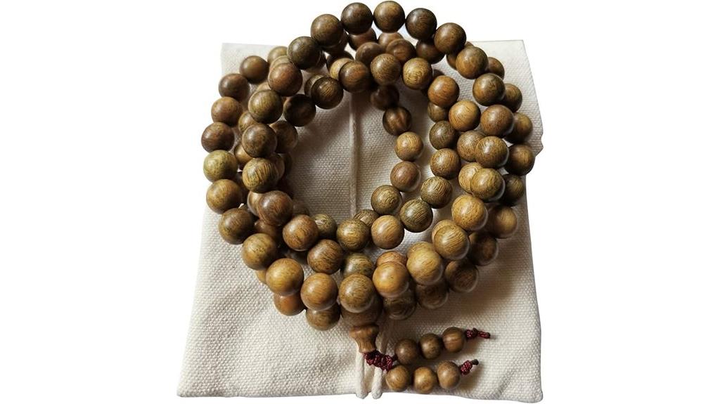green sandalwood meditation beads