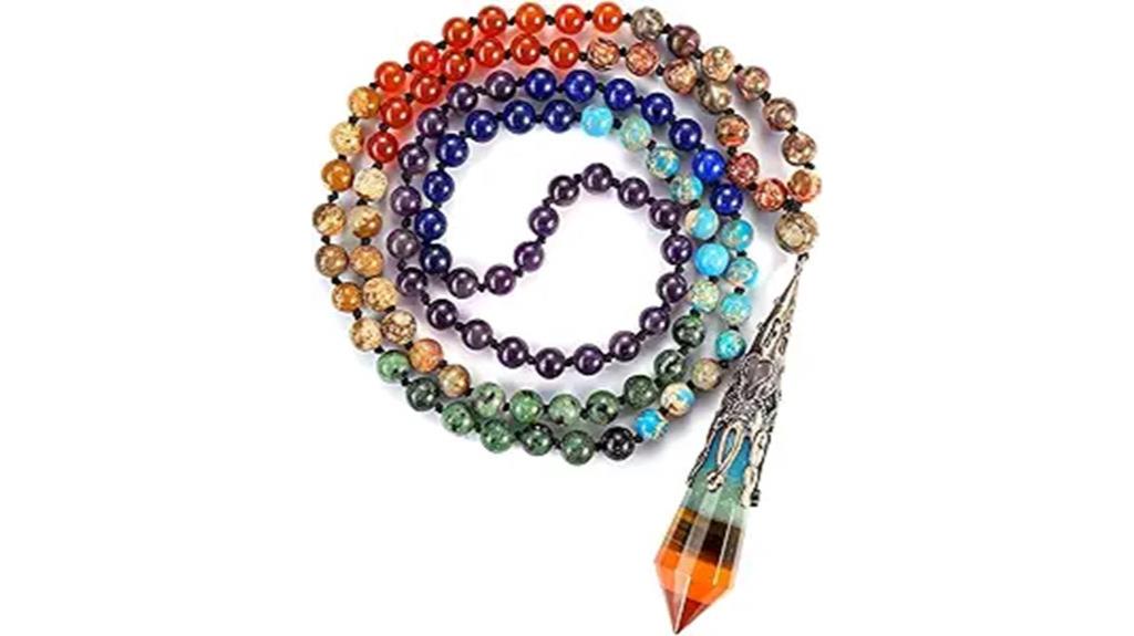 healing crystal chakra necklace
