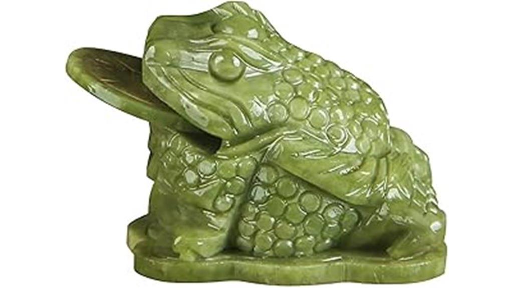 jade frog with coin