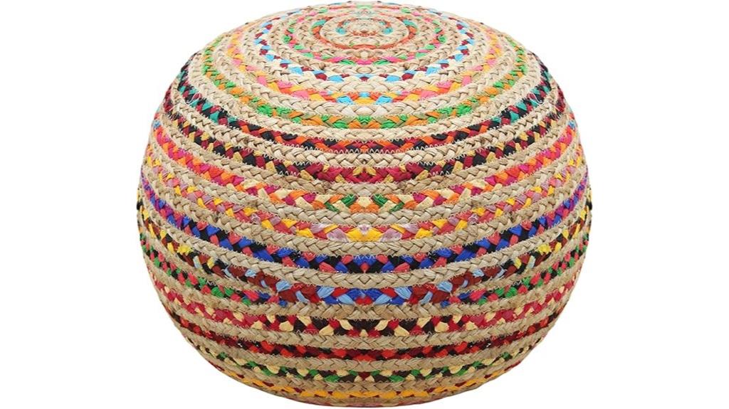 jute cotton moroccan ottoman