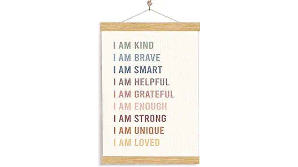 kids positive affirmation wall art