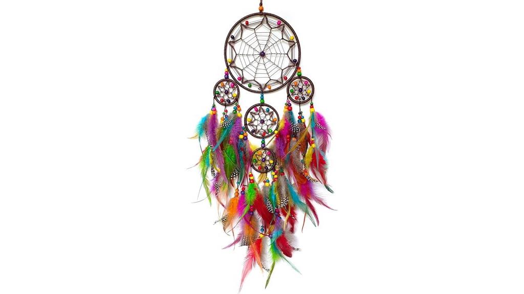 large feathered dreamcatcher wall decor