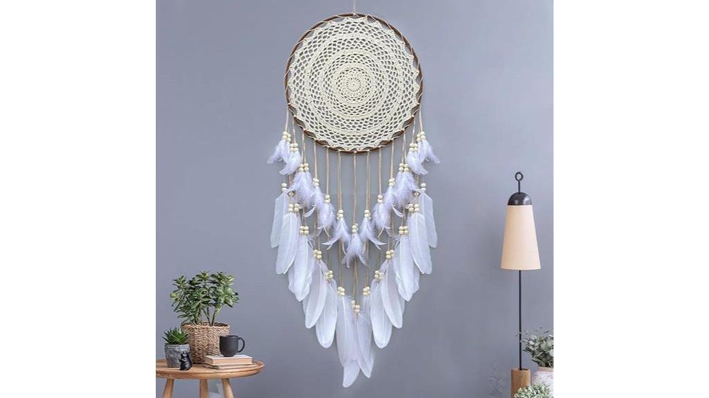 large white dreamcatcher wall decor