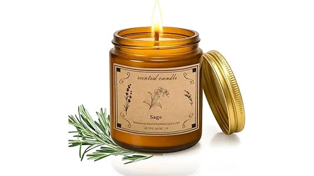 large white sage candle