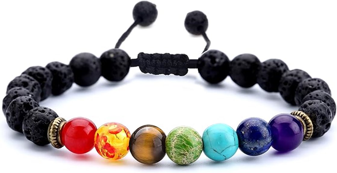 lava rock chakra bracelet
