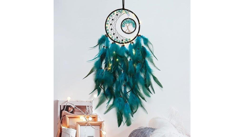 led dreamcatcher with crystals